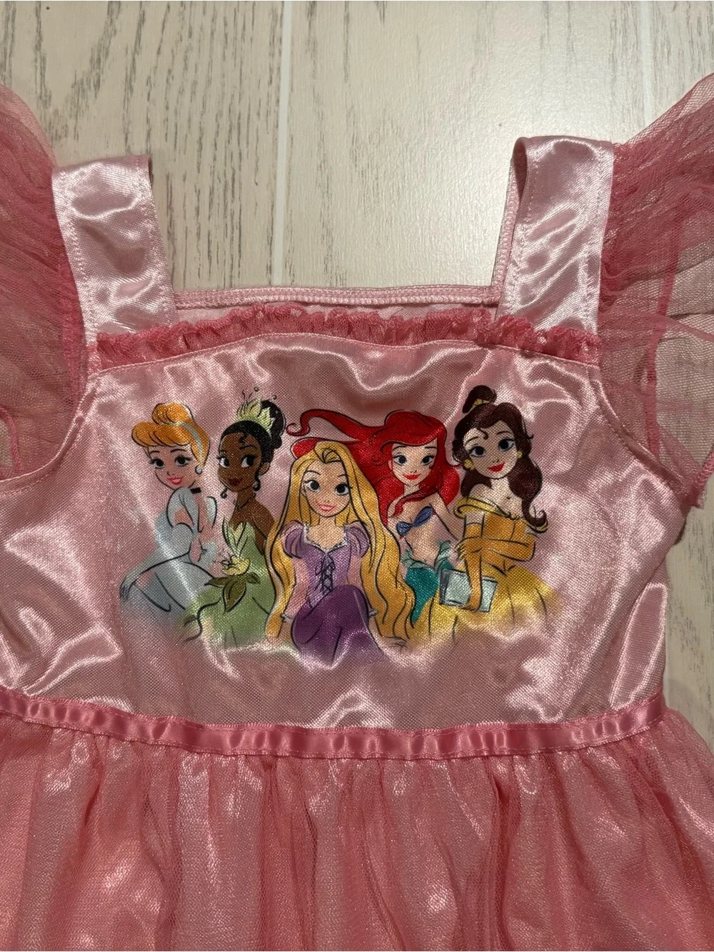 Disney Princess 5T Pink Satin Tulle Nightgown Dress - Picture 3 of 9
